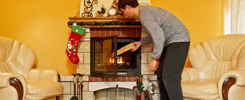 Rusted Metal Fireplace Restoration in Paradise, California